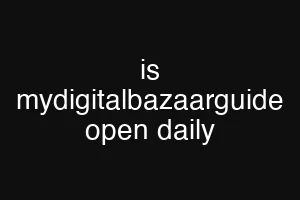 is mydigitalbazaarguide open daily